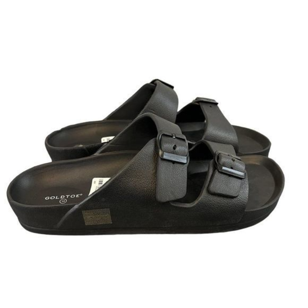 NWOT GOLD TOE‎ Black Foam Sandals (10)